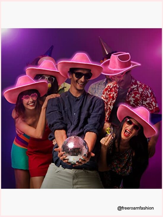 12 LED Cowboy Hat Set with Bandanas & Sunglasses main image 5